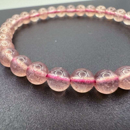 Pigeon Blood Red Ice Strawberry Crystal Bracelet 6mm Thin - GalaxGrace
