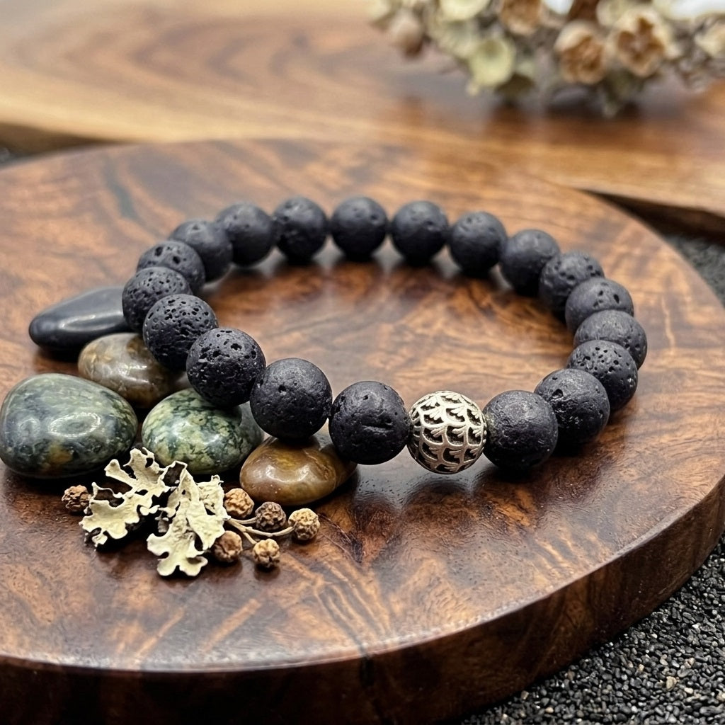 GalaxGrace Retro Natural Volcanic Stone Bracelet Best Gift