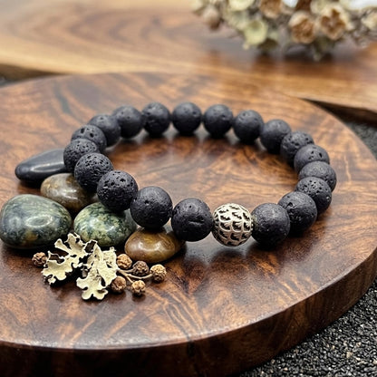 GalaxGrace Retro Natural Volcanic Stone Bracelet Best Gift