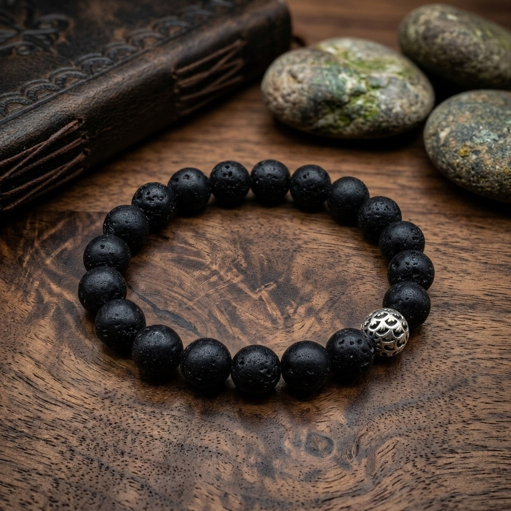 GalaxGrace Retro Natural Volcanic Stone Bracelet Best Gift 2