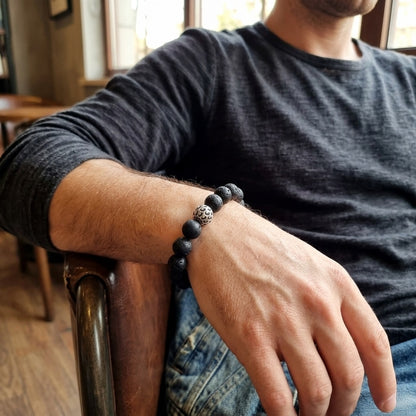 GalaxGrace Retro Natural Volcanic Stone Bracelet Best Gift 3