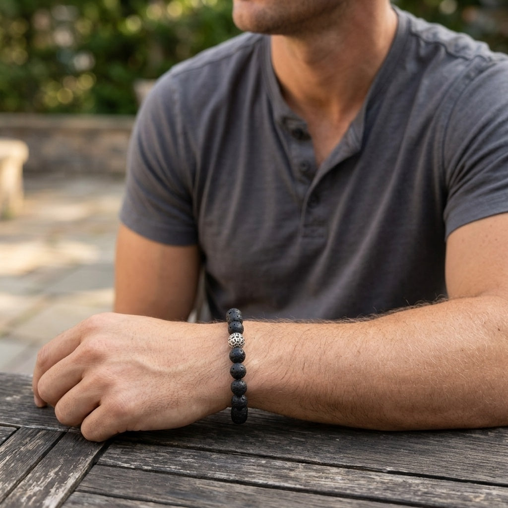GalaxGrace Retro Natural Volcanic Stone Bracelet Best Gift 5