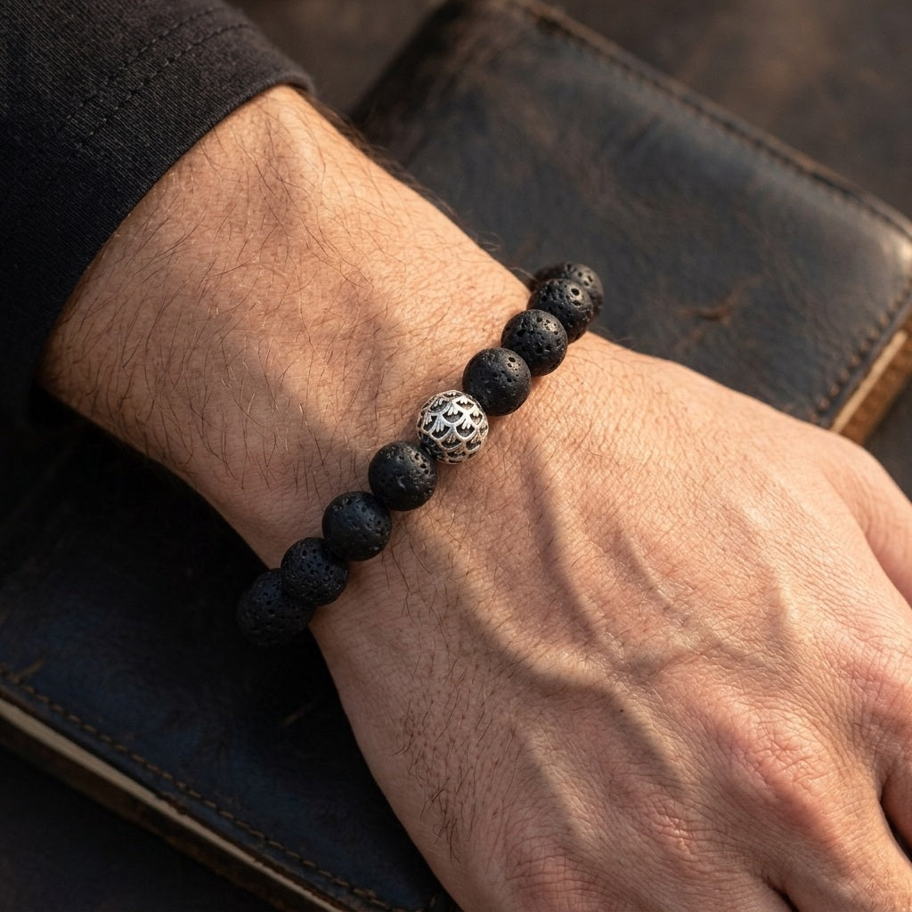GalaxGrace Retro Natural Volcanic Stone Bracelet Best Gift 6