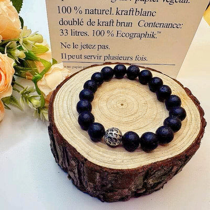 GalaxGrace Retro Natural Volcanic Stone Bracelet