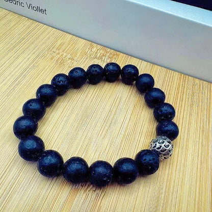 GalaxGrace Retro Natural Volcanic Stone Bracelet
