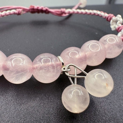 Semi-molasses Peach Natural Pink Crystal String Bracelet - GalaxGrace Bestgift