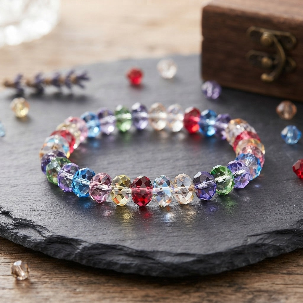 GalaxGrace Simple Stylish Rainbow Beaded Bracelet Best Gift
