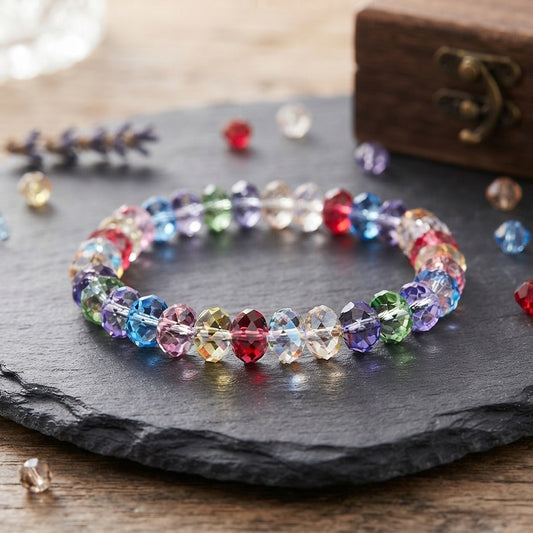 GalaxGrace Simple Stylish Rainbow Beaded Bracelet Best Gift