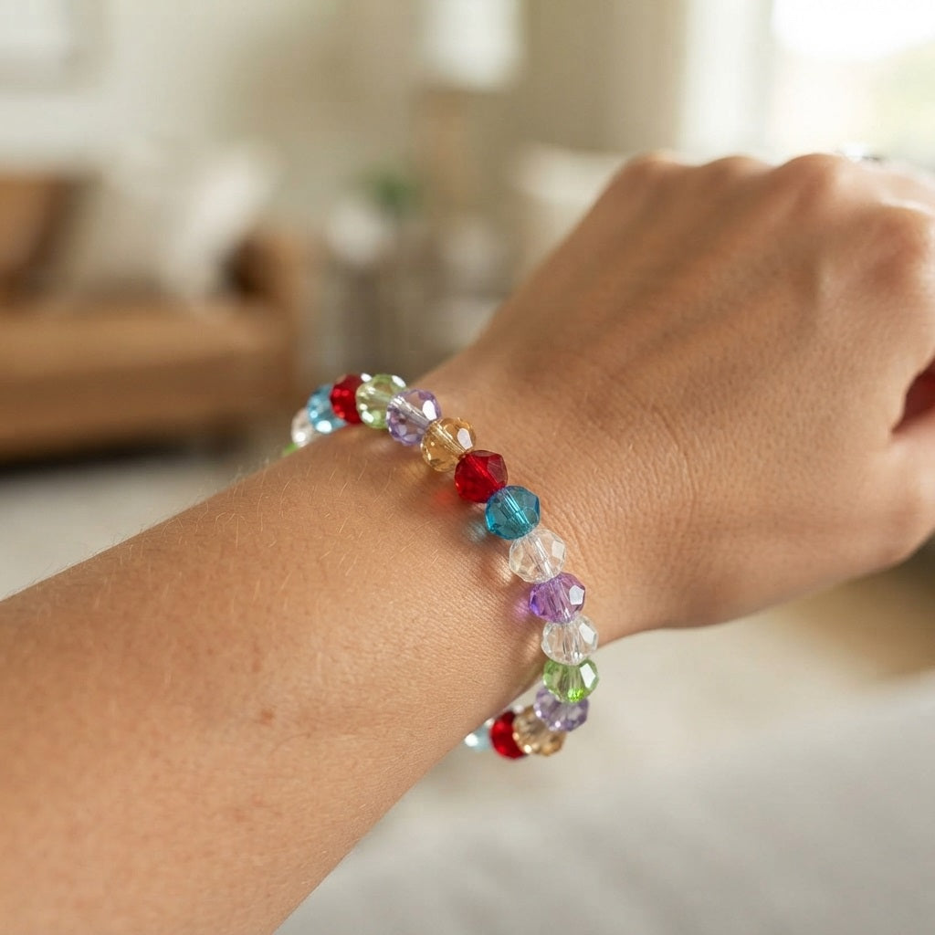GalaxGrace Simple Stylish Rainbow Beaded Bracelet Best Gift 5