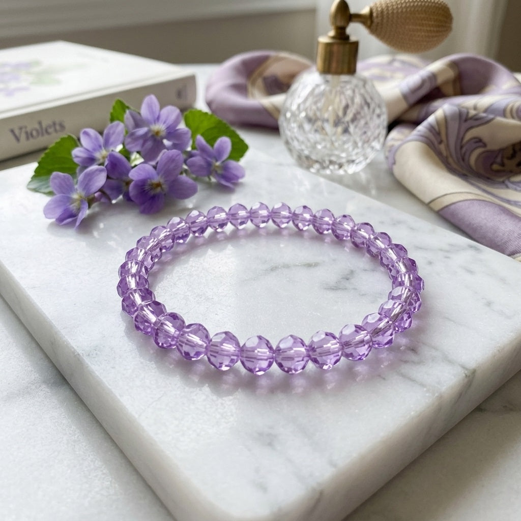 GalaxGrace Simple fashionable purple beads Bracelet Best Gift 1