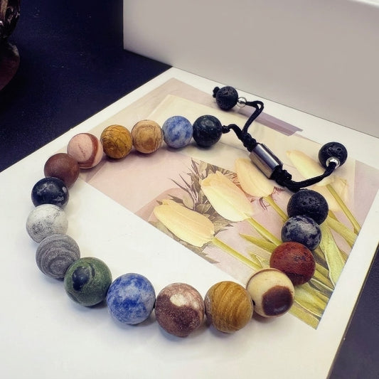 GalaxGrace Solar System Eight Planets Stone Bracelet Best Gift 