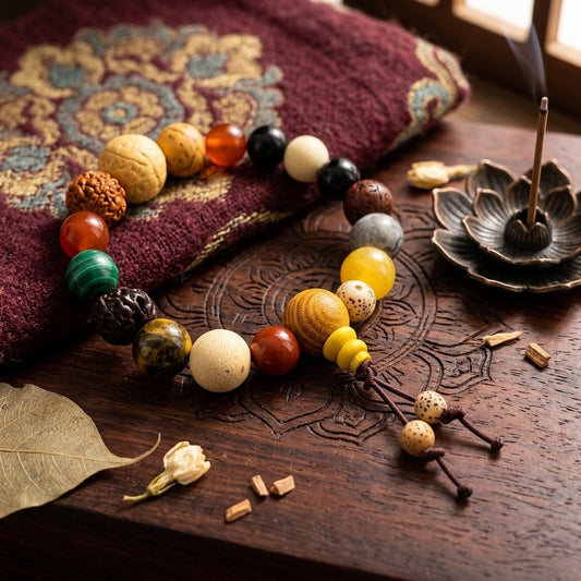 GalaxGrace Star and Moon Bodhi Root Incense Ash Glass Eighteen Seeds Bracelet Best Gift 2