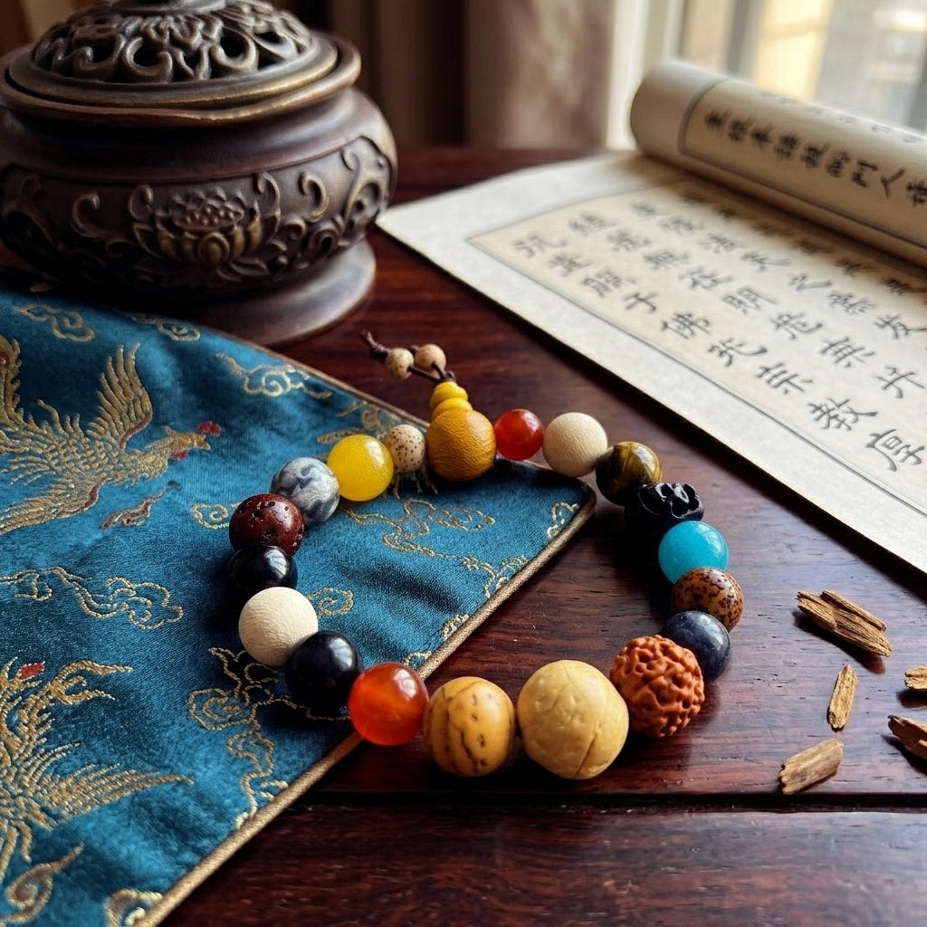 GalaxGrace Star and Moon Bodhi Root Incense Ash Glass Eighteen Seeds Bracelet Best Gift 3