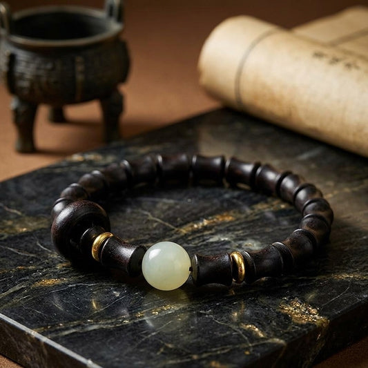 GalaxGrace Steady Rise Bamboo Black Sandalwood Bracelet Best Gift
