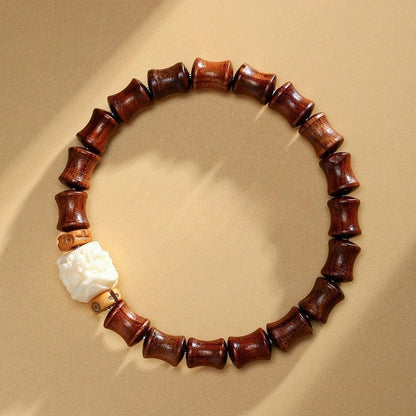 Steady Rise Dancing Lion Sandalwood Bracelet - GalaxGrace Bestgift