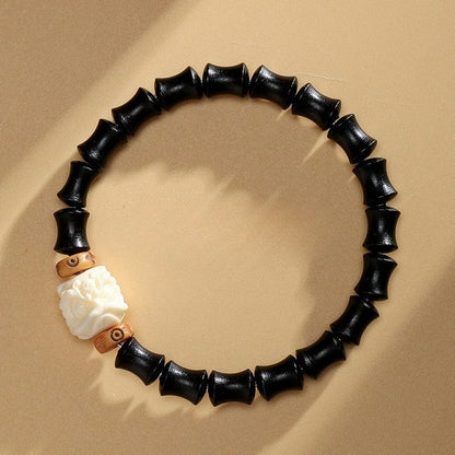 Steady Rise Dancing Lion Sandalwood Bracelet - GalaxGrace Bestgift