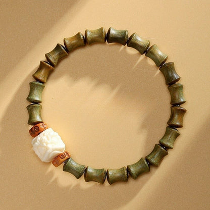 Steady Rise Dancing Lion Sandalwood Bracelet - GalaxGrace Bestgift