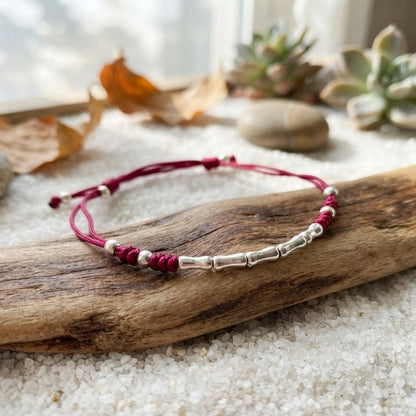 GalaxGrace Sterling Silver Bamboo Red String Bracelet Best Gift 2