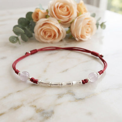 GalaxGrace Sterling Silver Bamboo Red String Zodiac Year Best Gift 1