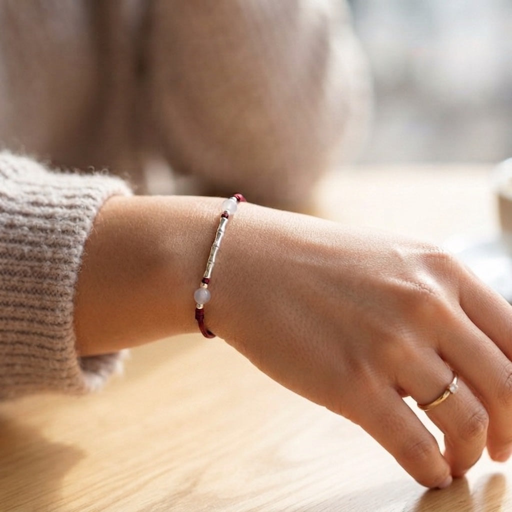 GalaxGrace Sterling Silver Bamboo Red String Zodiac Year Best Gift 4