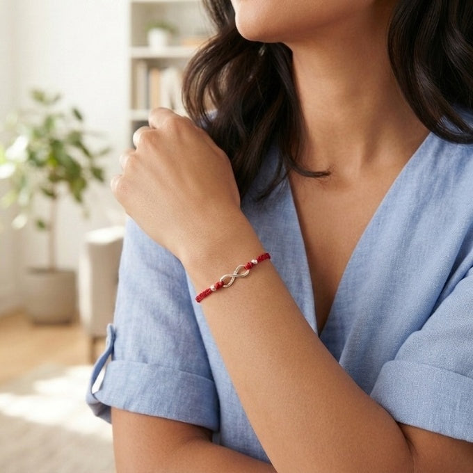 GalaxGrace Sterling Silver Good Luck Red String Bracelet Best Gift 4