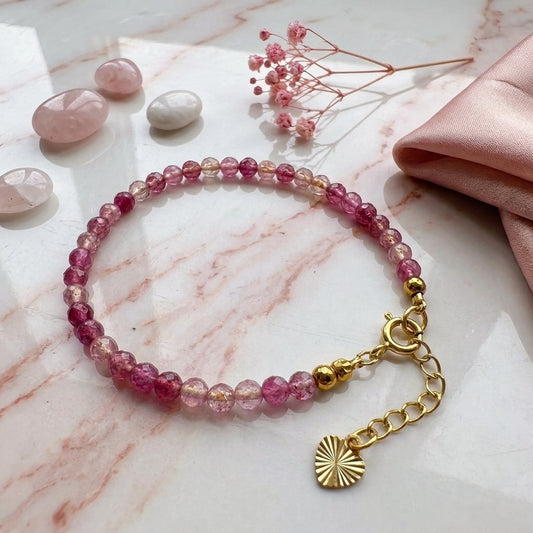 GalaxGrace Strawberry Crystal Bracelet 3mm Extremely Thin Best Gift