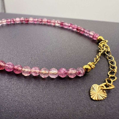 Strawberry Crystal Bracelet 3mm Extremely Thin - GalaxGrace Bestgift4