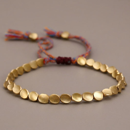 GalaxGrace Tibetan Hand-woven Copper Bead Bracelet Best Gift