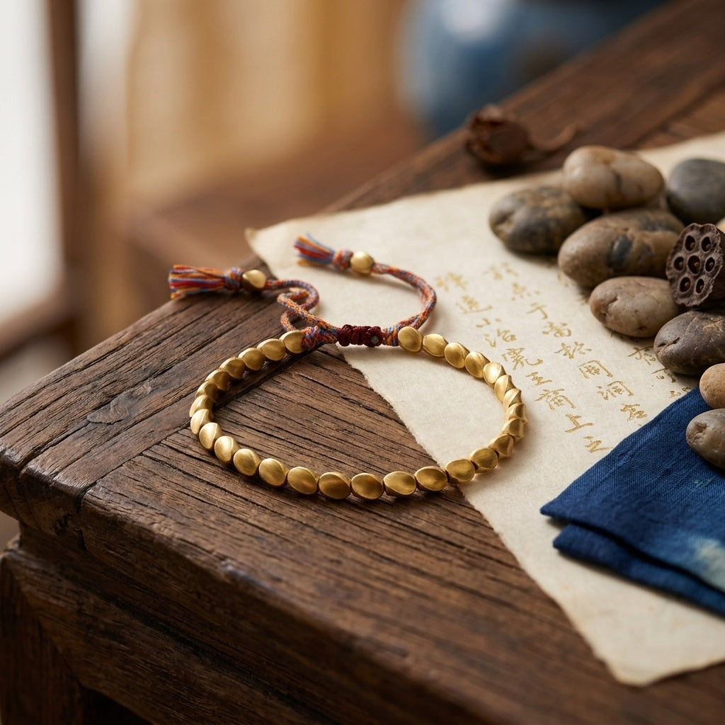 GalaxGrace Tibetan Hand-woven Copper Bead Bracelet Best Gift 3
