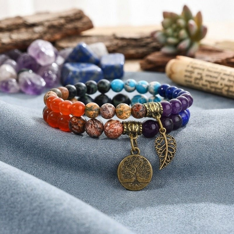 GalaxGrace Tree of Life Leaf Pendant Bracelet Set Best Gift