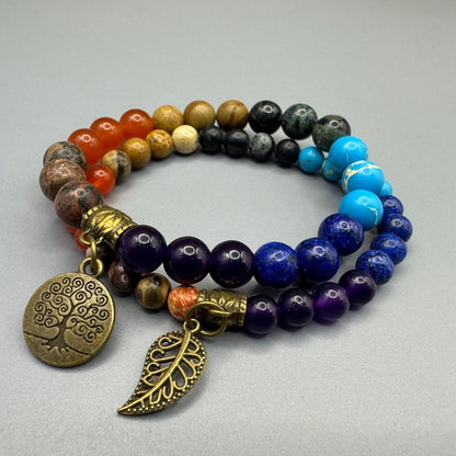 GalaxGrace Tree of Life Leaf Pendant Bracelet Set Best Gift 2
