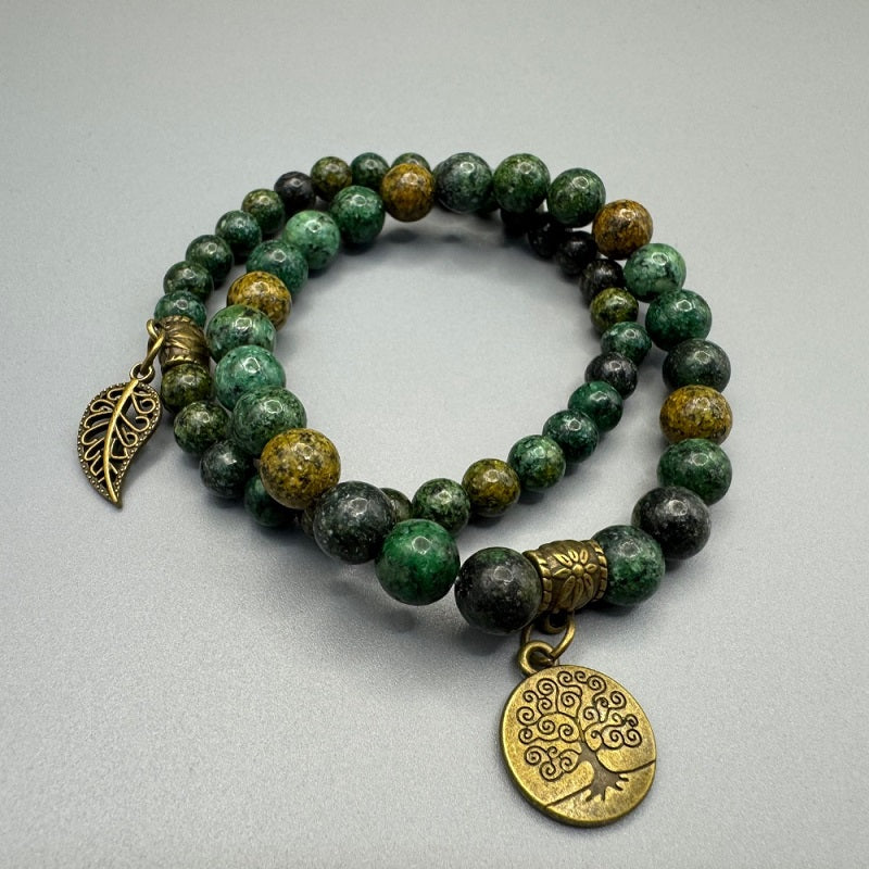 GalaxGrace Tree of Life Leaf Pendant Bracelet Set Best Gift 6