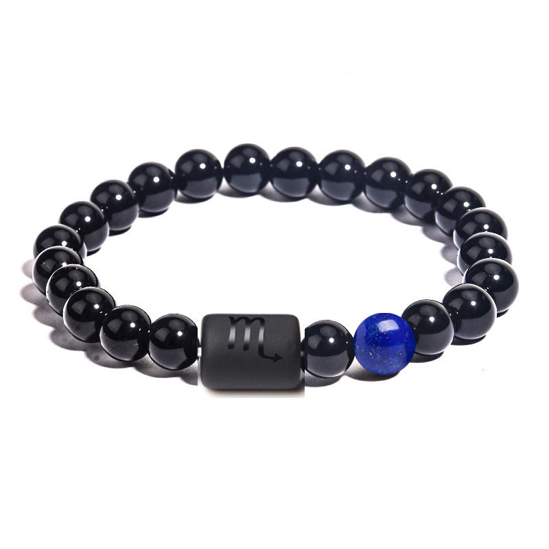 GalaxGrace Twelve Constellations Agate Bead Bracelet