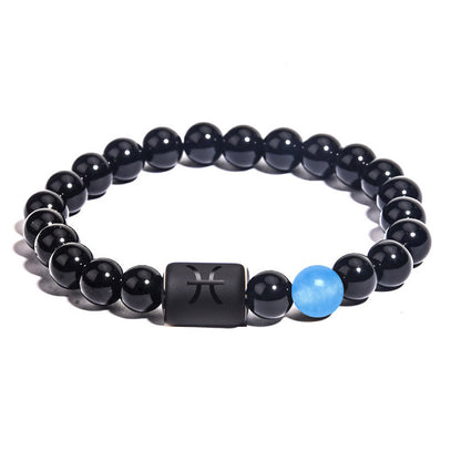 GalaxGrace Twelve Constellations Agate Bead Bracelet