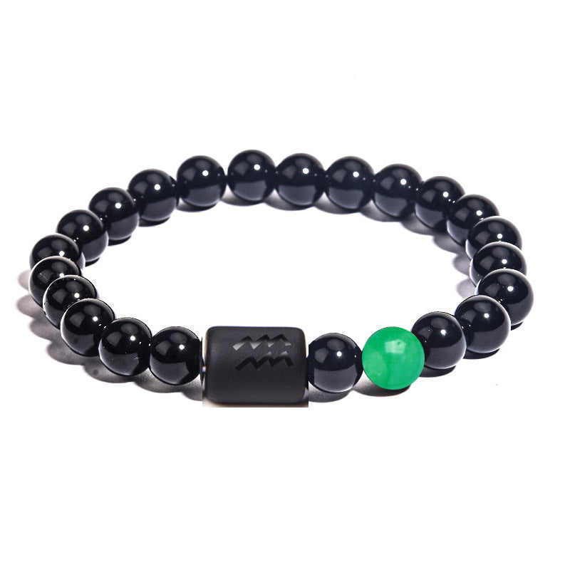 GalaxGrace Twelve Constellations Agate Bead Bracelet
