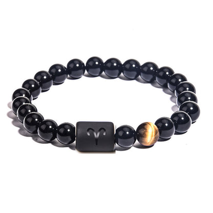 GalaxGrace Twelve Constellations Agate Bead Bracelet