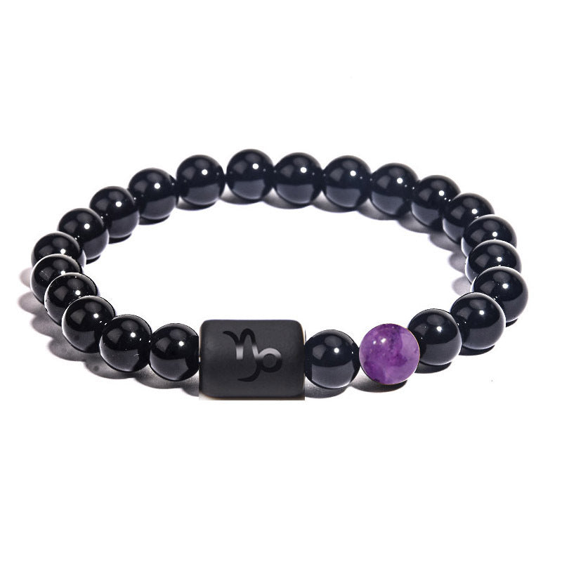 GalaxGrace Twelve Constellations Agate Bead Bracelet