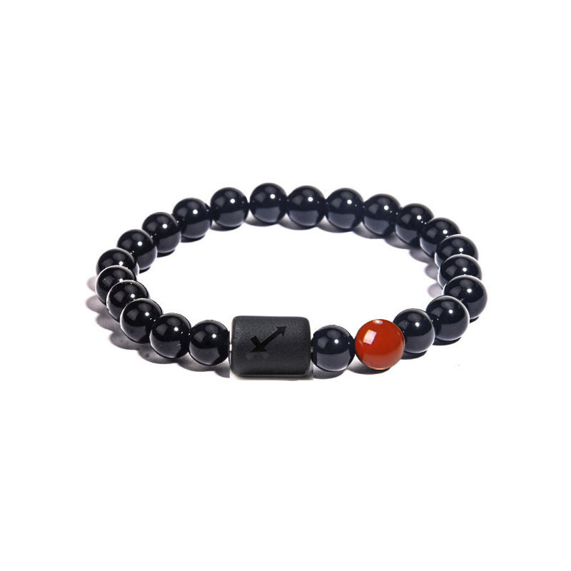 GalaxGrace Twelve Constellations Agate Bead Bracelet