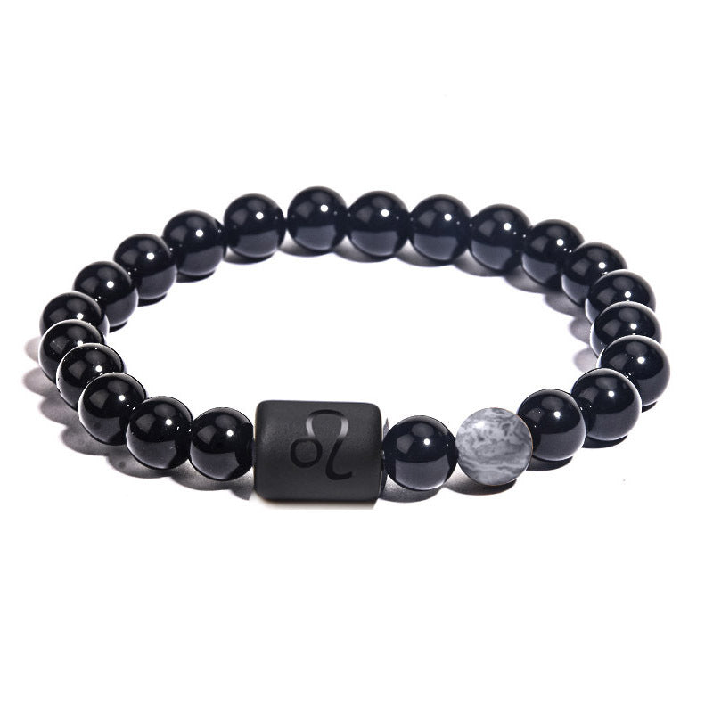 GalaxGrace Twelve Constellations Agate Bead Bracelet