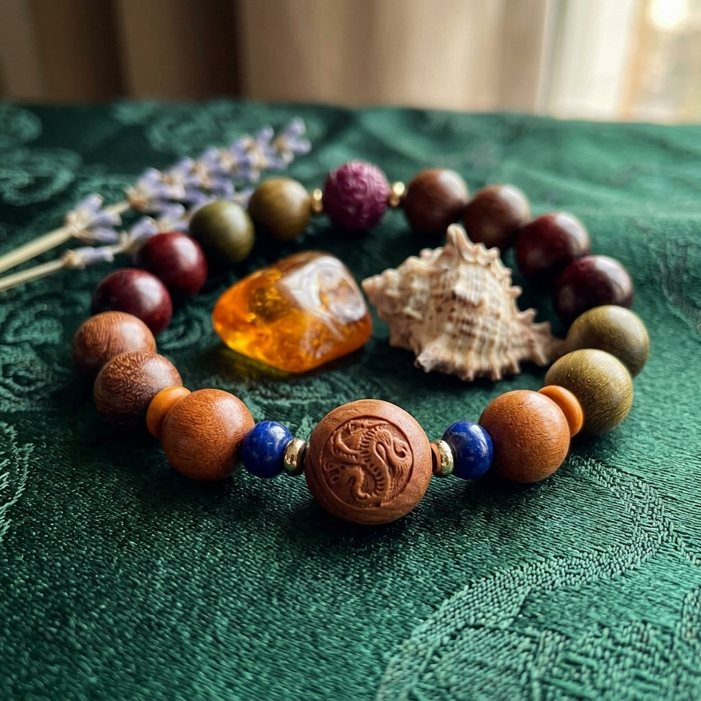 GalaxGrace Twelve Zodiac Green Sandalwood Bracelet Best Gift 2