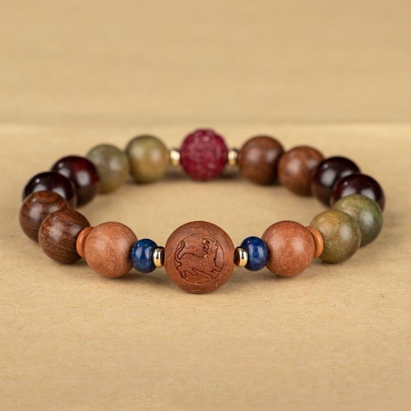GalaxGraceChinese Style Twelve Zodiac Green Sandalwood Bracelet Bestgift