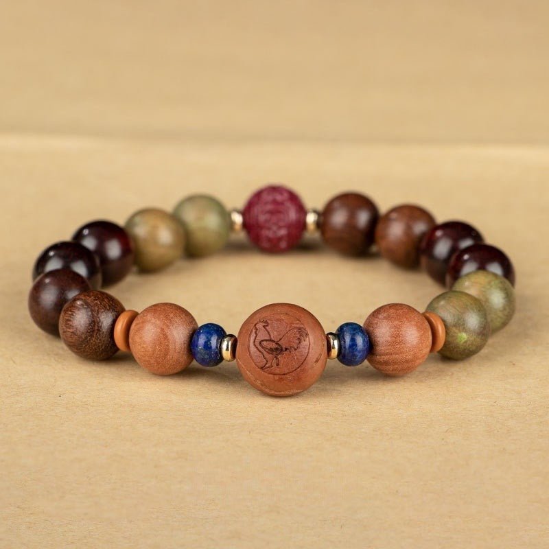 GalaxGraceChinese Style Twelve Zodiac Green Sandalwood Bracelet Bestgift
