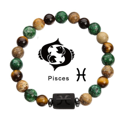 Twelve Zodiac Tiger Eye Beads Bracelet - GalaxGrace Bestgift