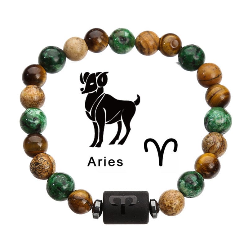 Twelve Zodiac Tiger Eye Beads Bracelet - GalaxGrace Bestgift