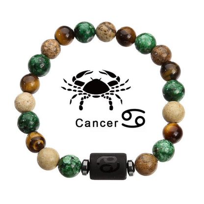 Twelve Zodiac Tiger Eye Beads Bracelet - GalaxGrace Bestgift