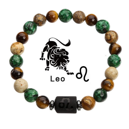 Twelve Zodiac Tiger Eye Beads Bracelet - GalaxGrace Bestgift