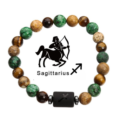 GalaxGrace Twelve Zodiac Tiger Eye Beads Bracelet Sagittarius Best Gift 1