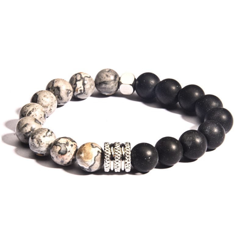 Volcanic Stone Map Stone Stainless Steel Bracelet - GalaxGrace Bestgift