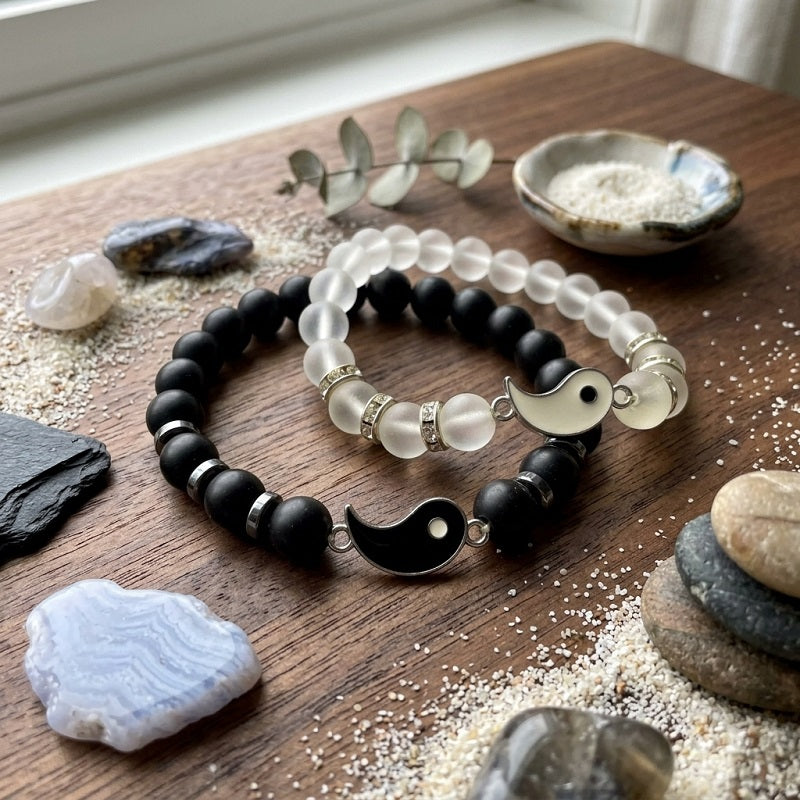 GalaxGrace Volcanic Stone White Pine Couple Bracelets Best Gift