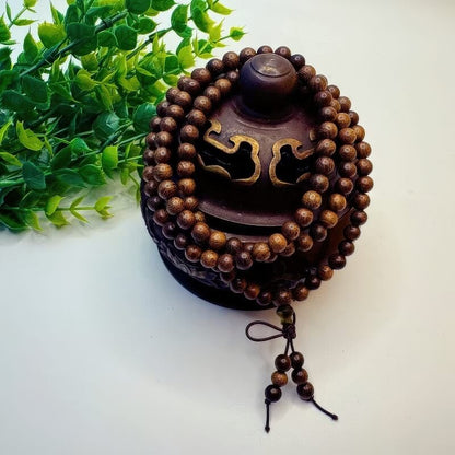 Golden Sandalwood 108 Buddha Beads Bracelet - GalaxGrace Bestgift